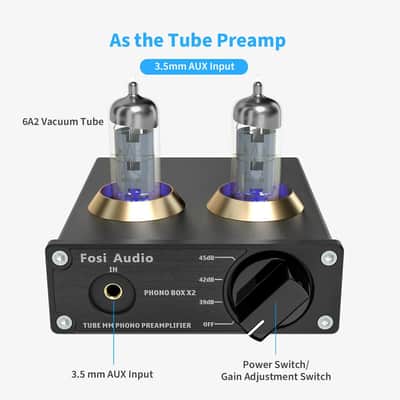 Phono Preamp for Turntable – MM Phonograph Preamp with 3 Gain Modes and 3.5mm AUX Input, US image 1