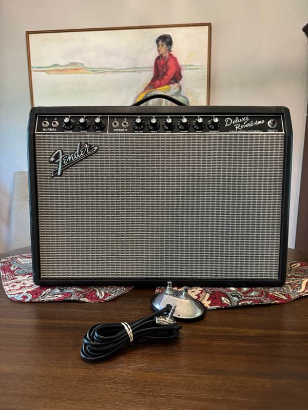 Fender '65 Deluxe Reverb Reissue 22-Watt 1x12" Guitar Combo 1994 - Present - Black image 1