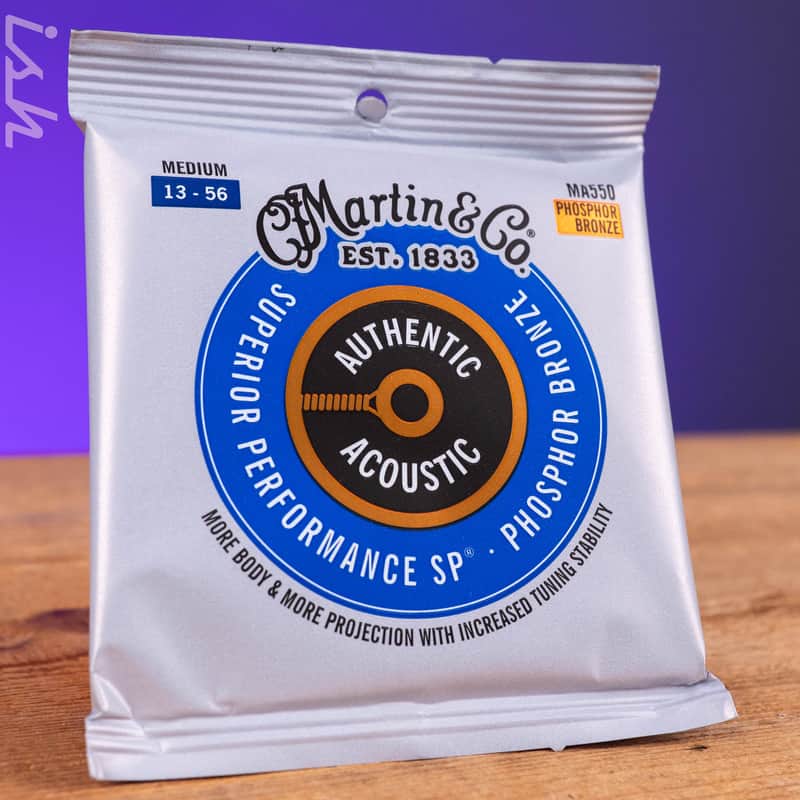 Martin MA550 13-56 Medium Authentic Acoustic SP 92/8 Phosphor Bronze Guitar Strings image 1