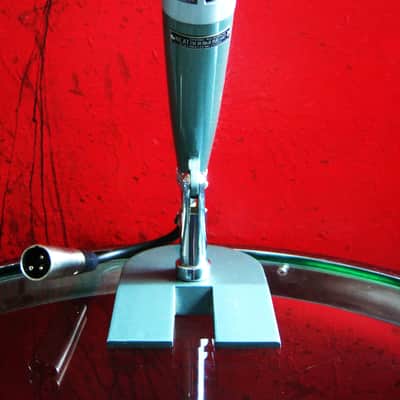 Vintage RARE 1960's NEAT TM-10 dynamic omni-directional microphone High Z w cable & stand Lafayette Calrad Aiwa image 2