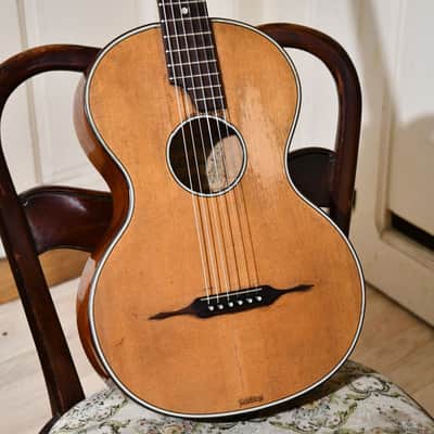 Video Sample - Antique German Romantic Guitar – Player-ready, 1930s, All Solid-Wood, Great Condition and Sound image 1