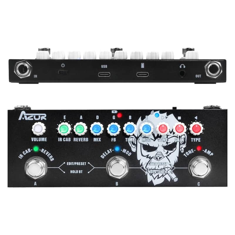 New Multi-Effect Pedal Built-in Battery AZOR Multi Effects CUBE BABY Guitar Effector image 1