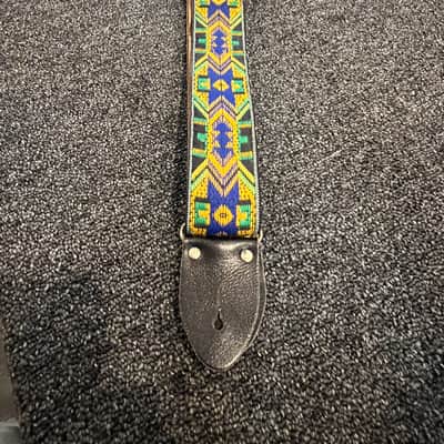 Ace Vintage 1970's Guitar Strap 1970’s - Green , Yellow , Blue made in the USA image 8