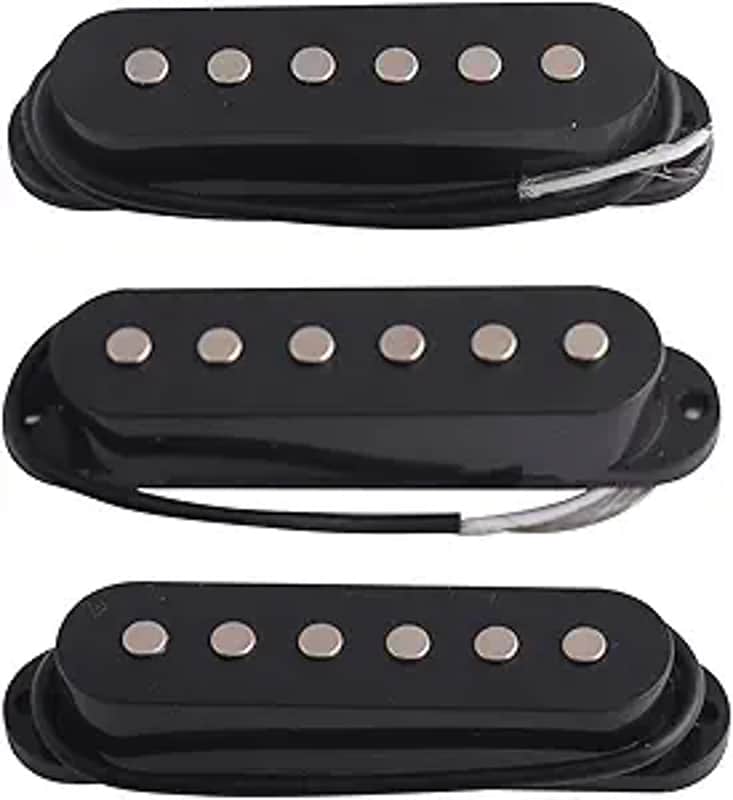 Electric Guitar Pickups S-S-S Single Coil Pickup Ceremic Magnet Neck Middle Bridge Pickups Set for ST Strat Style Electric Guitar Parts Replacement Accessories Set of 3Pcs Black. image 1
