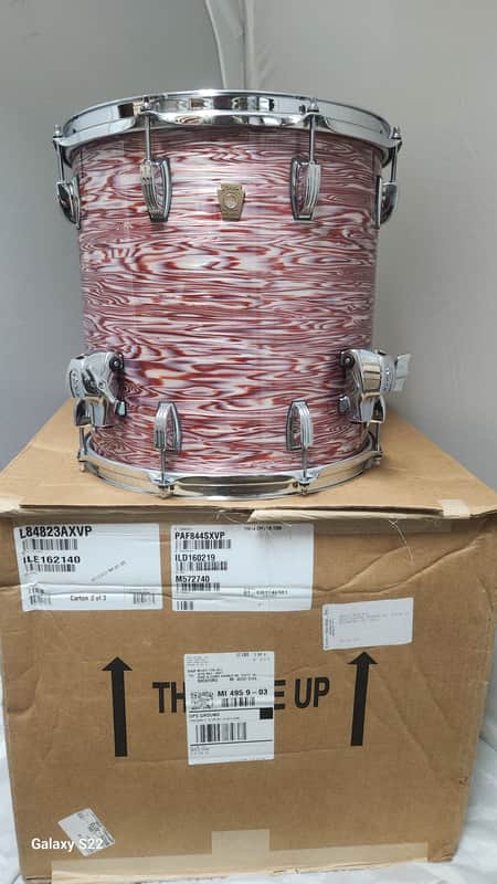 Ludwig *Pre-Order* Classic Maple 14x14" Vintage Pink Oyster Floor Tom Drum w/Legs | NEW | Made in the USA| Special Order | Authorized Dealer image 1