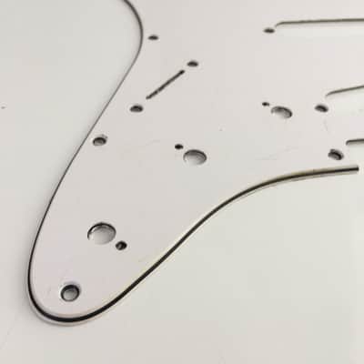 Lefty Vintage Style Beveled Edge Strat Pickguard Aged Custom Strat Style 3 Ply Relic White Left Micro Pots #3 image 2