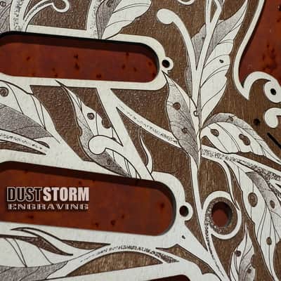 Engraved Cherry Wood Pickguard & Free Tremolo Cover Design #3 for Fender Stratocaster SSS, HSS, HSH Setups Available image 9
