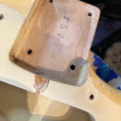 Fender MIJ 357V Stratocaster Body Project 1980s-90 - Vintage White w/ Custom Handpainted Details Art Deco Design image 2