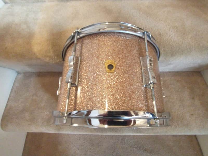 Ludwig Vintage pink champagne sparkle Club Date 8 x 22 inch tom, 1966 - mint! image 1