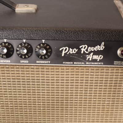 Fender Black Panel Pro Reverb Amp Blackface 2x12" Tube Guitar Combo Amp vintage 1967  LOCAL PICKUP ONLY image 2