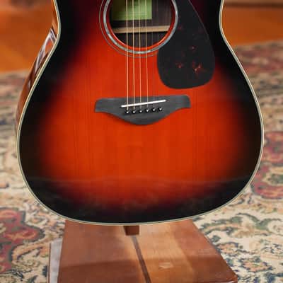 Yamaha FG830 TBS Spruce/Rosewood Tobacco Brown Sunburst Dreadnought Acoustic Guitar #0600 image 7