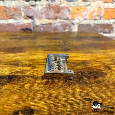 Japanese or Korean Tremolo Bridge Plate & Saddles (1980s - Nickel) image 6