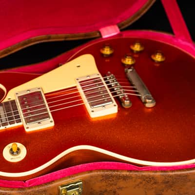 Gibson 1957 Les Paul Standard Murphy Lab Ultra Light aged - Orange Sparkle Top Natural back image 17