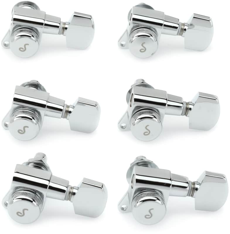 Schaller M6 135 Tuning Machines - 6 in-line Chrome (3-pack) Bundle image 1