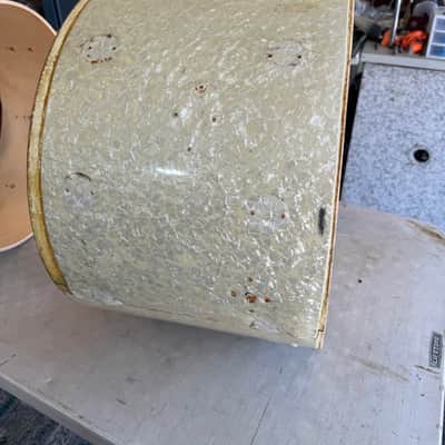 Camco Bass drum shell 24x15 rare 60s-70s - White marine pearl image 1
