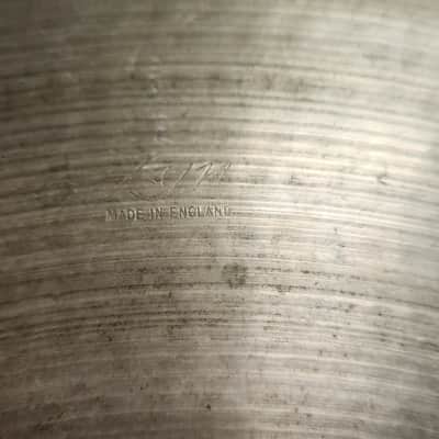 Vintage Zyn Made in England Cymbal Pack 22" Ride, 18" Crash, 14" Hi Hat Cymbals image 7