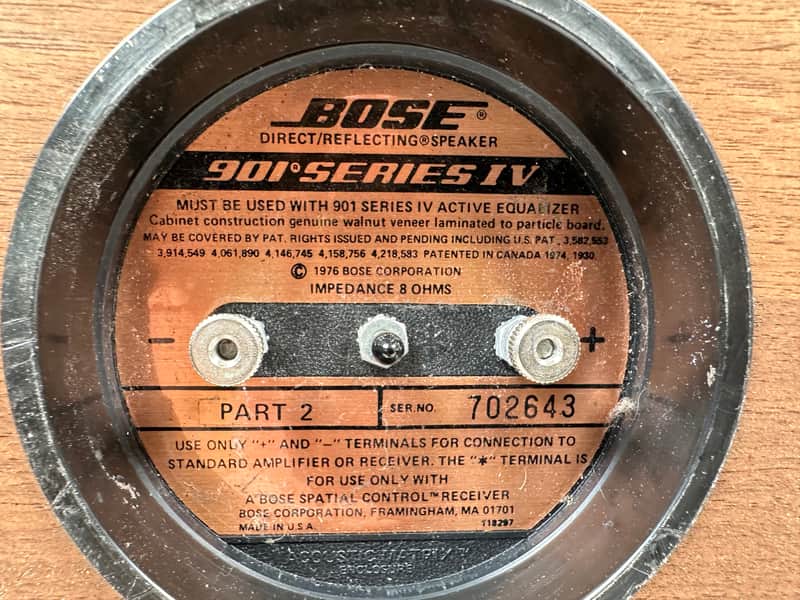 スピーカー・ウーファー BOSE901 Series IV Direct/Reflecting スピーカー・ウーファー BOSE901 Series IV Direct/Reflecting 901