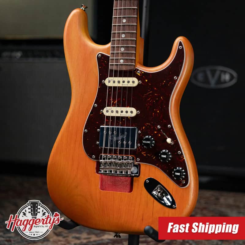 Fender Michael Landau Coma Stratocaster - Coma Red with Vintage-Style Navy Blue Hardshell Case - Demo image 1