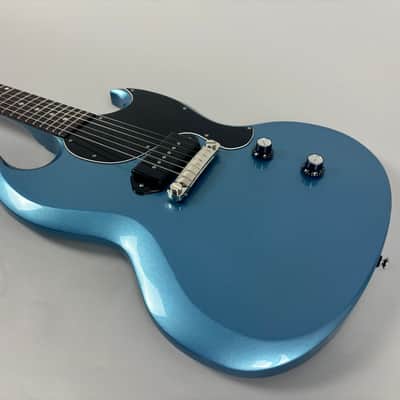 Brown Bear Guitars SG Junior Pelham Blue Metallic Lollar P90 Savvy Bridge image 17