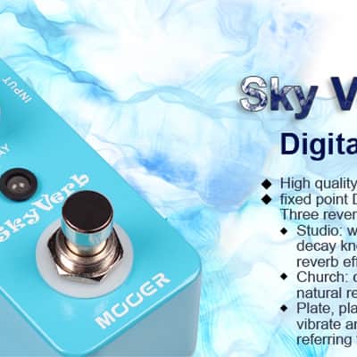 Mooer Skyverb Digital Reverb Micro Guitar Effects Pedal Blue image 4