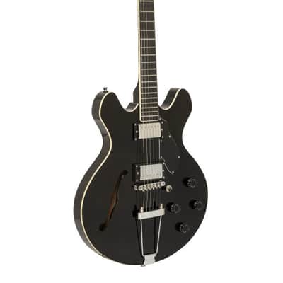 STAGG Electric Guitar Silveray Series 533 Model With Chambered Maple Body Black semi-hollow image 2