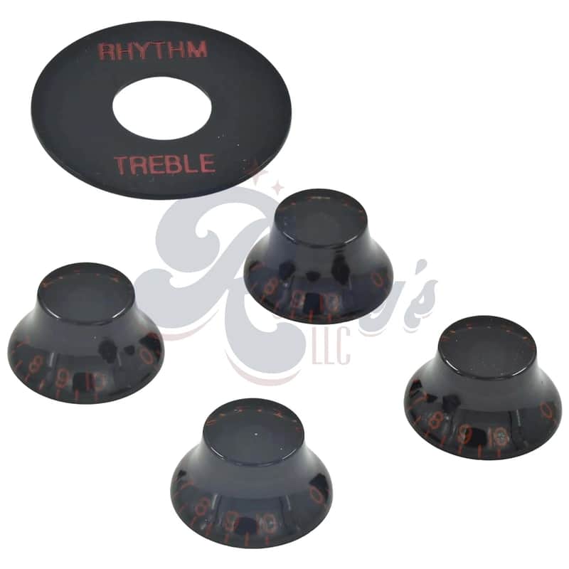 Advanced Plating 3089-95 Voodoo Bell Knobs & Toggle Switch Washer "Poker Chip" (Rhythm/Treble) - Fits Gibson® image 1