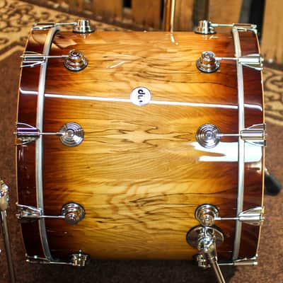 DW Collector's Maple 333 Burnt Toast Burst over Vertical Olive Ash Drum Set - 22,10,12,14,16 - SO#1362406 image 2