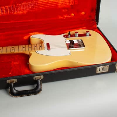 Fender  Telecaster Solid Body Electric Guitar (1973), ser. #395697, original black tolex hard shell case. image 12