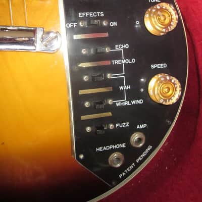 Harmony Effector Vintage 1970s Electric Guitar Les Paul Copy Tobacco Burst w/ Hard Case image 5