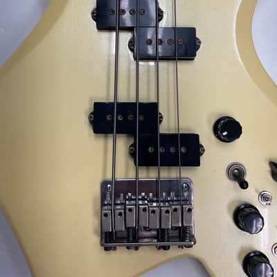 BC Rich MIJ NJ Warlock Bass White 1984 Moser Electronics W/OHSC image 4