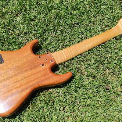 1992 "PS" Mini Electric Guitar - Natural Quilted Maple - Flamed Neck - Bartolini PU image 7