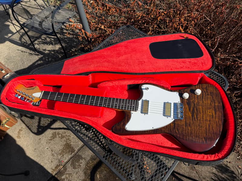 2020 Harmony USA Silhouette Limited Edition Flame Maple Top - Transparent Brown + New GATOR Transit GT bag image 1