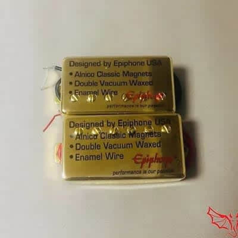 Epiphone Alnico Classic Humbucker Pickups Neck and Bridge Set In Gold Fit Epiphone LP Les Paul SG ES image 1