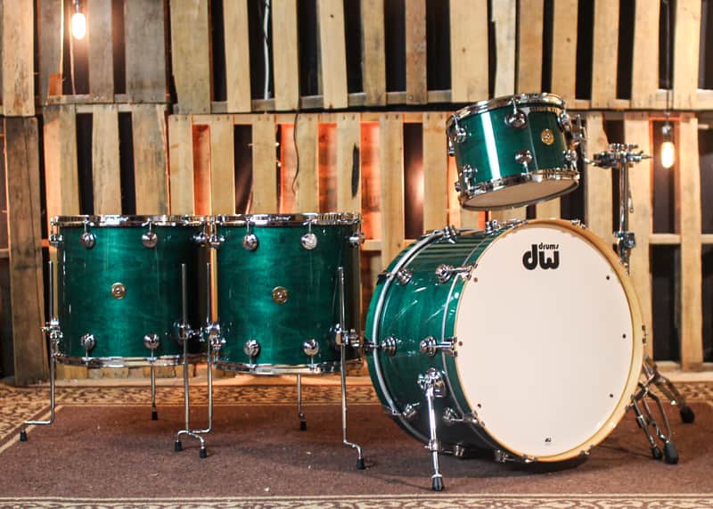 DW Collector's Jazz Maple Gum Turquoise Green Drum Set - 24,13,16,18 - SO#1065155 image 1