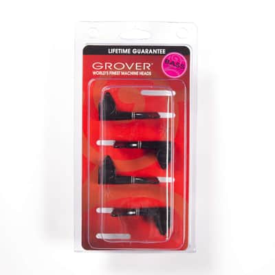 Grover 144BCL4 Mini Bass Tuners, Lefty/Treble side 4 Inline set, Black Chrome image 1