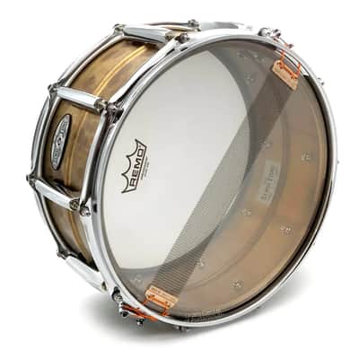 Pearl Sensitone Raw Brass Snare Drum 14x6.5 image 3