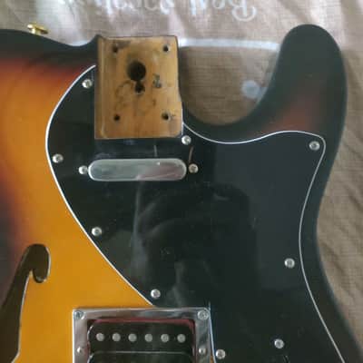 Sunburst Thinline Semi Hollow Tele Style Guitar Body image 2