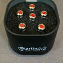 Martin APP0007 Luxe Liquidmetal Bridge Pin Set - Chrome w/ Red Inlay