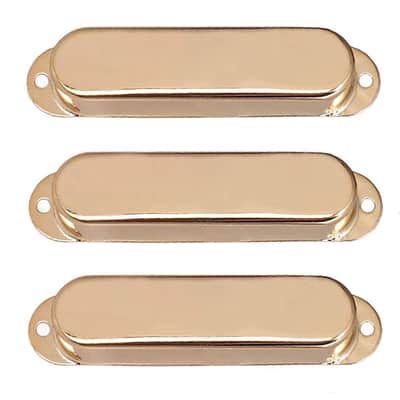 3Pcs Closed Brass Single Coil Pickup Covers For Fender Strat Squier Electric Guitar Part (Gold) image 2