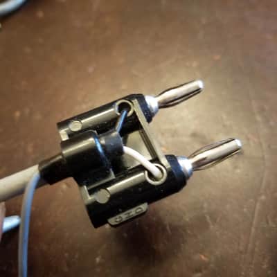 ONE (1) Switchcraft etc. TT Bantam test cable MK871GS TRS Motorola dual banana plug 1970s - grey plastic image 7