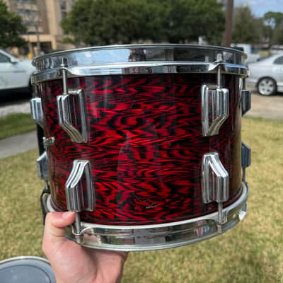 1960s Rogers Holiday Cleveland 12-12-16-20 Red Onyx Drum Set image 14
