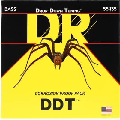 DR Strings DDT5-55 Drop-Down Tuning Stainless Steel Heavy Bass Guitar Strings - .055-.135 Heavy 5-string image 2