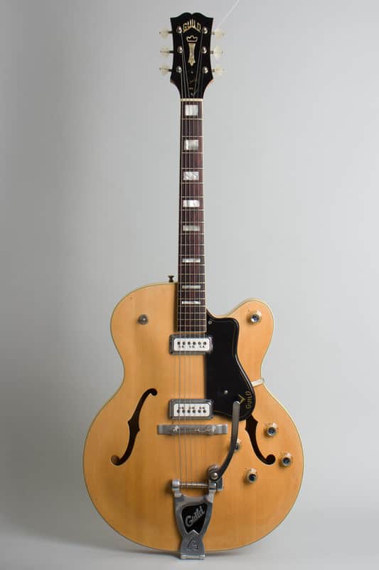 Guild  Duane Eddy Jr B Thinline Hollow Body Electric Guitar (1962), ser. #22169, original black hard shell case. image 1
