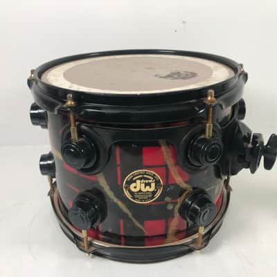 Rare Vintage DW Plaid Red Snare Drum 10x8 image 1