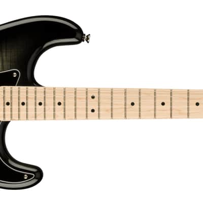 Squier Affinity Series Stratocaster FMT HSS - Maple Fingerboard - Black Pickguard - Black Burst image 2