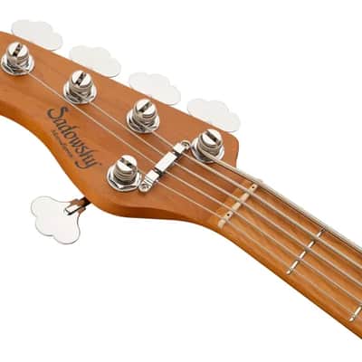 Sadowsky MetroExpress 21-Fret Vintage J/J Bass, Roasted Maple Fingerboard, Lefthand, 5-String - Solid Black High Polish image 7