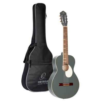 Ortega Guitars 6 Gaucho Series Nylon String Parlor Guitar w/Bag, Right, Platinum Grat (RGA-PLT) image 1