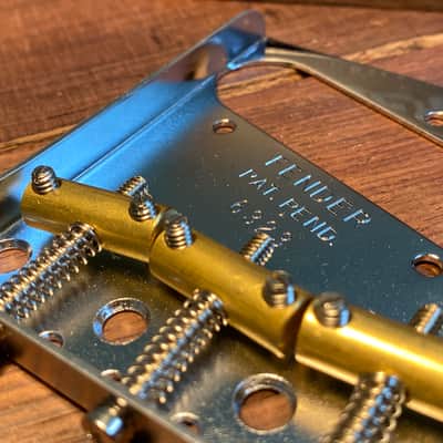 General Vintage Tone  Telecaster Bridge plate Fender and GVT Custom made Pure brass compensated sadd image 6