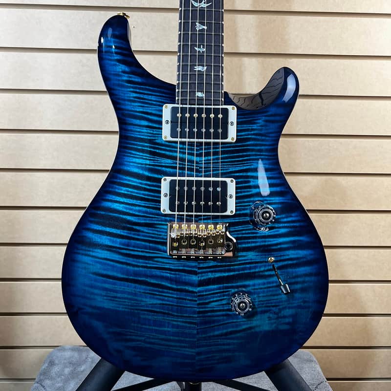 PRS Custom 24 Electric Guitar with Pattern Thin Neck - River Blue 10-Top + OHSC & PLEK*D #930 image 1