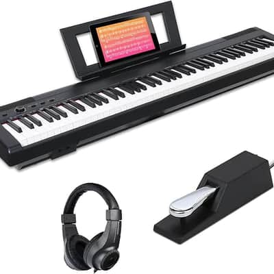 Weighted Piano 88-Key Beginner Digital Piano,Full Size Weighted keyboard with Hammer Action,with Sustain Pedal,15W Stereo Speakers,MP3 Function,Piano Lessons,Black image 1